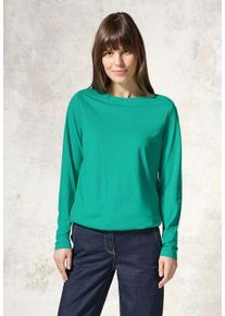 Cecil Damen Langarmshirt, grün, casual, Gr. XXL, unifarben, Web, Stoff, Material: 50% Baumwolle, 50% Polyester; Farbe mineral grey melange: 90%