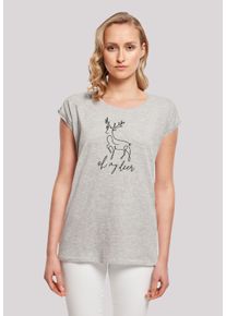 F4NT4STIC Damen T-Shirt "Winter Christmas Deer", grau, casual, Gr. XXXL, Obermaterial: 100% Baumwolle, Shirts, Premium Qualität, Rock-Musik, Band