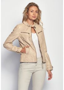 Maze Damen Lederjacke "31Ryana", beige, Gr. XL, Obermaterial: 100% Leder, Lamm / Futter: 100% Baumwolle / Ärmelfutter: 100% Polyester, Jacken