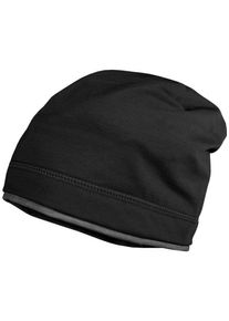 MaxiMo Baby Beanie, schwarz, modisch, Gr. 53, Baumwollmischung, Mützen, UV-Schutz 50+ schützt Kinder zuverlässig vor Sonnenstrahlen