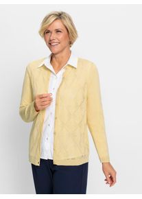 CLASSIC Damen Strickjacke, gelb, Gr. 38, unifarben, 100% Polyacryl, Strickjacken