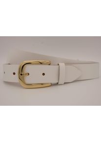 AnnaMatoni Damen Ledergürtel, weiß, casual, Gr. 110, unifarben, Rindsleder, Gürtel, mit goldener Schließe