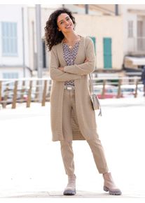 Inspirationen Damen Strickjacke, beige, Gr. 38, unifarben, 50% Baumwolle, 50% Polyacryl, Strickjacken