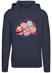 F4NT4STIC Damen Kapuzenpullover "Pink Cute Christmas Tree Balls", blau, casual, Gr. XXL, Obermaterial: 65% Baumwolle, 35% Polyester, Pullover,