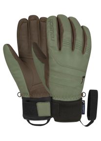 Reusch Damen Skihandschuhe "Highland R-TEX XT", grün, klassisch, Gr. 9,5, unifarben, 65% Ziegenleder, 35% Polyester, Handschuhe, aus wasserdichtem