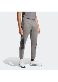 Herren Sporthose "M FI 3S PT", grau, sportlich, Gr. XXL, adidas Sportswear, gestreift, Obermaterial: 64% Baumwolle, 36% Polyester, Hosen