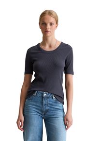 Marc O'Polo Damen T-Shirt "aus softem Bio-Baumwolle-Modal-Stretch-Jersey", blau, Basic, Gr. XL, MARC O'POLO DENIM, unifarben, Obermaterial: 50% Baumwolle, 47%
