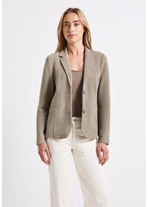 Street One Damen Kurzblazermorning beige, casual, Gr. 44, unifarben, Web, 55% Baumwolle, 40% Polyester, 5% Elasthan, Blazer, aus softem Materialmix
