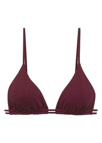 Damen Triangel-Bikini-Top "Nela", rot, Gr. 36, Copenhagen Studios, unifarben, strukturiert, Rippware, Recycling-Polyamid, Bikini-Oberteile, aus