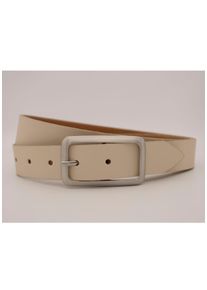 AnnaMatoni Damen Ledergürtel, beige, casual, Gr. 90, unifarben, Rindsleder, Gürtel, mit silberner Schließe