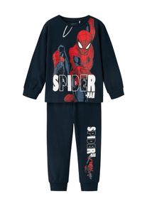 name it Kinder Schlafanzug "NMMALFRED SPIDER LS NIGHTSET NOOS MAR", Gr. 86, blau, Jersey, Obermaterial: 95% Baumwolle, 5% Elasthan, bedruckt, casual,