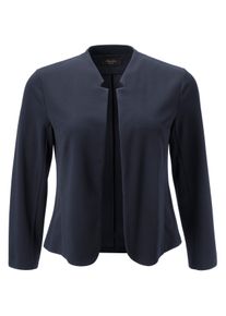 ANISTON PLUS Damen Boleroblazer, blau, elegant, Gr. 46, unifarben, Web, Obermaterial: 95% Polyester, 5% Elasthan, Blazer, kurzer, verschlußloser