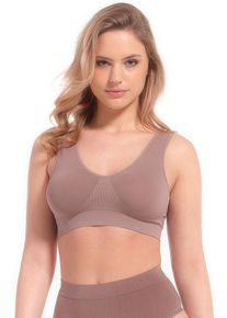Damen Bustier "Comfort Bra", MAGIC BODYFASHION, Gr. M, braun, Obermaterial: 89% Polyamid, 11% Elasthan, unifarben, feminin, BHs, bequemer, nahtloser