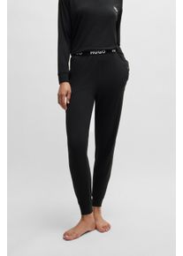 HUGO UNDERWEAR Damen Schlafhose "UNITE_PANTS", Gr. XL, schwarz, Jersey, Obermaterial: 93% Viskose, 7% Elasthan, unifarben, casual, Hosen, mit Hugo