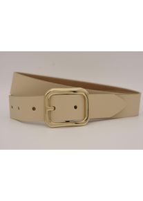 AnnaMatoni Damen Ledergürtel, beige, casual, Gr. 80, unifarben, Rindsleder, Gürtel, mit goldener Schließe