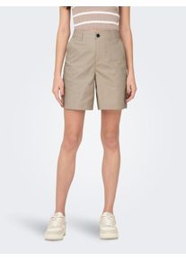 Only Damen Shorts "ONLZORA MW BERMUDA SHORTS PNT", braun, modisch, Gr. XS, unifarben, Obermaterial: 100% Baumwolle, Hosen