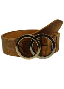Damen Ledergürtel, braun, modisch,feminin,klassisch, Gr. 115, RETTUNGSRING BY SHOWROOM 019, unifarben, vintage, genarbt, Büffelleder, Gürtel, mit