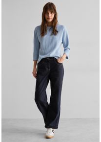 Cecil Damen 3/4-Arm-Shirt, blau, Basic, Gr. XXL, unifarben, Stoff, 72% Polyester, 27% Viskose, 1% Elasthan, Shirts, mit 3/4 Ärmeln