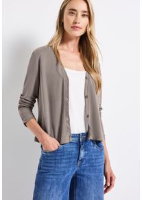 Street One Damen Shirtjackeschwarz tumble beige, casual, Gr. 46, unifarben, Web, Obermaterial: 72% Modal, 28% Polyester, Shirts, im Silk-Look