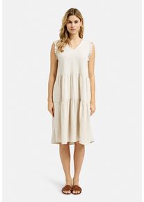 Smith & Soul SMITH & SOUL Damen Sommerkleid, beige, casual, Gr. XL, unifarben, Material: 70% Viskose, 30% Leinen, Kleider, mit Taschen