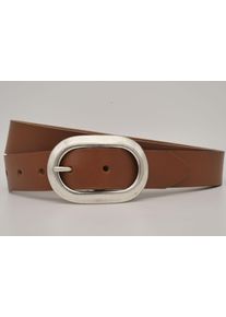 AnnaMatoni Damen Ledergürtel, braun, casual, Gr. 80, Rindsleder, Gürtel, mit silberner ovaler Schließe