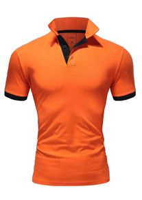 behype Herren Poloshirt "BASE", orange, klassisch, Gr. L, unifarben, 100% Baumwolle, Shirts, mit kontrastfarbigen Details