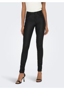 Only Damen Lederimitathose "ROYAL", schwarz, casual, Gr. S, leicht glänzend, Obermaterial: 77% Viskose, 20% Polyamid, 3% Elasthan, Hosen