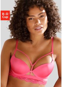 Lascana Damen T-Shirt-BH "Guilietta", Gr. 75, pink, Microtouch, Spitze, Obermaterial: 60% Polyamid, 35% Polyester, 5% Elasthan, sexy, BHs, mit