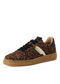 Tamaris Damen Plateausneaker, Gr. 40leodruck, Veloursleder, Lederimitat, animal-print, sportlich, Schuhe, Freizeitschuh, Halbschuh, Schnürschuh im