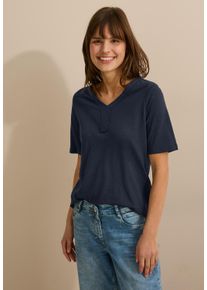 Cecil Damen T-Shirt, blau, casual, Gr. M, unifarben, Web, Stoff, 50% Modal, 50% Baumwolle, Shirts, in Unifarbe