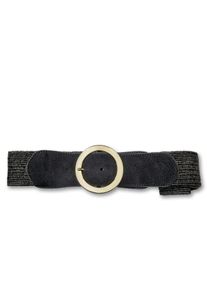 Bernd Götz BERND GÖTZ Damen Ledergürtel, schwarz, casual,modisch, Gr. 85, unifarben, Kunstfaser, Gürtel, mit silberfarbener Schließe