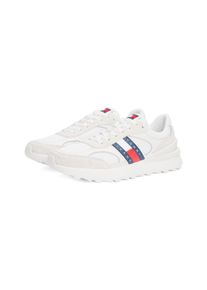 Tommy Jeans Herren Sneaker "TJM TECHNICAL RUNNER ESS", Gr. 40, beige, Leder, Textil, sportlich, Schuhe, Freizeitschuh, Halbschuh, Schnürschuh mit