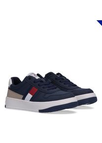 Tommy Hilfiger Kinder Sneaker, Gr. 41, blau, Synthetik, sportlich, Schuhe, Retro Sneaker, Freizeitschuh mit Reißverschluss