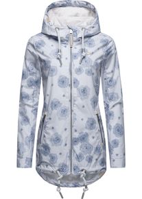 Ragwear Damen Outdoorjacke "Zuzka Flower", blau, modisch, Gr. M, Außenmaterial: 100% Polyester, Innenfutter: 100% Polyester, Jacken, stylische