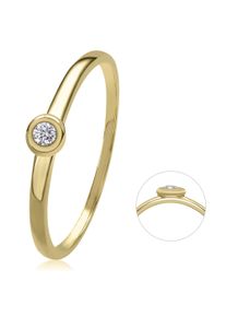 ONE ELEMENT Damen Diamantring "0,03 ct Diamant Brillant Ring aus 585 Gelbgold", 48,mit Diamant, Gelbgold 585-Diamanten, gold, Gelbgold 585,