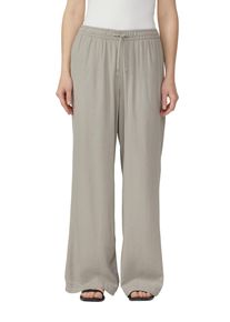 QS Damen Leinenhose, grau, casual, Gr. 44, unifarben, Obermaterial: 55% Leinen, 45% Viskose, Hosen, mit elastischem Bund und Tunnelzug