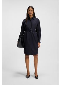 BOSS Orange Damen Hemdblusenkleid "Delegant Premium Damenmode"dunkelblau 408, casual, Gr. 42, unifarben, Web, Obermaterial: 100% Baumwolle, Kleider,