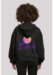 F4NT4STIC Damen Kapuzenpullover "Kanagawa Welle Japan", schwarz, casual, Gr. XS, Obermaterial: 100% Baumwolle, Pullover, Print