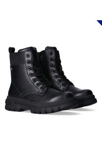 Tommy Hilfiger Kinder Schnürboots, Gr. 31, schwarz, Synthetik, Polyester, modisch, Schuhe, Biker Boots, Winterboots mit Blockabsatz