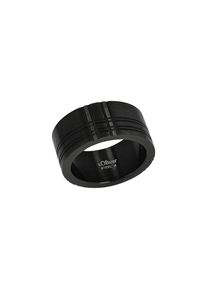 s.Oliver Herren Fingerring "2039738/-39/-40/-41", 64, Edelstahl, 12mm, grau, Edelstahl, Fingerringe