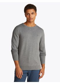 Tommy Hilfiger Herren Rundhalspullover "ESSENTIAL COTTON CREW NECK", grau, casual, Gr. L, Strick, Obermaterial: 100% Baumwolle, Pullover