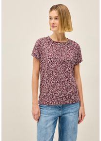 Cecil Damen Rundhalsshirt, rot, casual, Gr. XL, gemustert, Stoff, 65% Polyester, 35% Viskose, Shirts, mit grafischem Muster