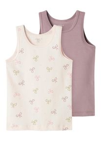 name it Kinder Unterhemd "NMFTANK TOP 2P BARELY PINK BOW NOOS", Gr. 104, pink, Jersey, Obermaterial: 95% Baumwolle, 5% Elasthan, unifarben, casual,