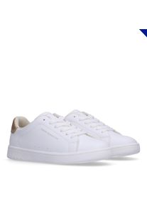 Tommy Hilfiger Kinder Sneaker, Gr. 38, weiß, Synthetik, metallic, modisch, Schuhe, Schnürschuh, Halbschuh mit Metallic Einsatz