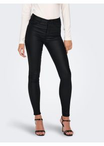 Jacqueline de Yong JDY Damen Lederimitathose "JDYNEWTHUNDER COATED HIGH SKN PNT NOOS", schwarz, modisch, Gr. L, unifarben, Web, Obermaterial: 76% Viskose, 21% Nylon, 3%