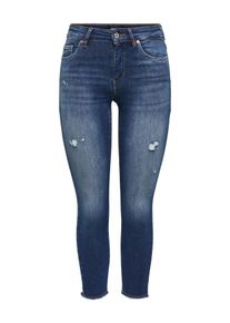 Only Damen Skinny-fit-Jeans "ONLBLUSH MW SK RW ANK DNM REA", blau, modisch, Gr. L, unifarben, Denim/Jeans, Obermaterial: 92% Baumwolle, 6%