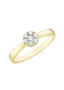 Smart Jewel Damen Fingerring "Blüte, Zirkonia Steine, Silber 925", 50, Silber 925 (Sterlingsilber), gold, Silber 925 (Sterlingsilber), Fingerringe