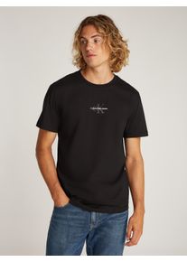 Herren T-Shirt "MONOLOGO TEE", schwarz, casual, Gr. S, Calvin Klein Jeans, unifarben, Single Jersey, Obermaterial: 100% Baumwolle, Shirts, mit