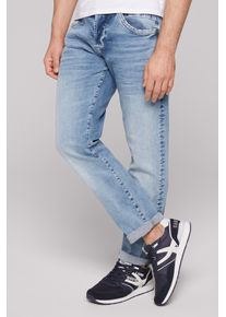 CAMP DAVID Herren Slim-fit-Jeans, blau, casual, Gr. 38, vintage, Material: 98% Baumwolle, 2% Elasthan, Zusatz: Enthält nichttextile Teile tierischen