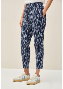 Cecil Damen Stoffhoseurban navy blau, casual, Gr. S, gemustert, Stoff, 100% Viskose, Hosen, im Loose Fit